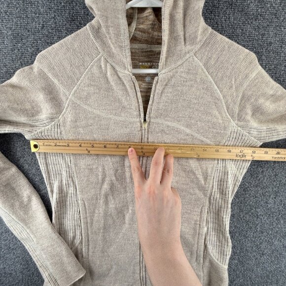 Mountain Hardwear Jacket Women Beige Full Zip Hooded Medium Wool Blend Pockets - Picture 6 of 13
